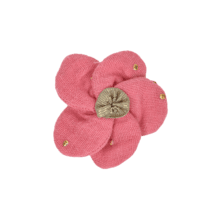 Mini Flower petal hair slide gaze pois or rose sorbet