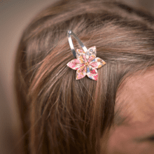 Star flower hairclip porcelaine rosée