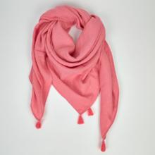 Pom pom scarf gaze pois or rose sorbet