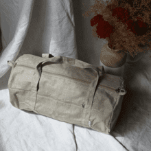 Duffle bag golden linen