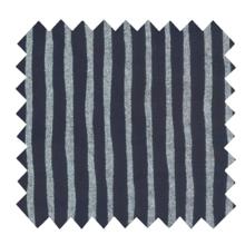 Cotton fabric striped silver dark blue