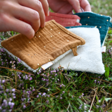 Make-up Remover Glove gaze pois or caramel