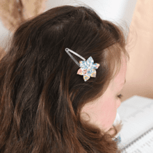 Star flower hairclip champêtre bleuté
