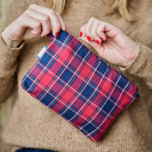 Coton clutch bag tartan rouge