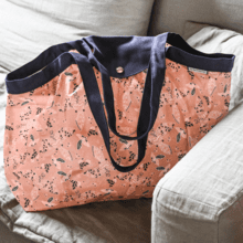 Pleated tote bag - Medium size oiseau bandana