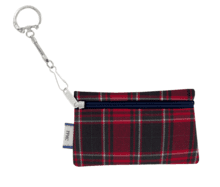 Keyring  wallet tartan rouge