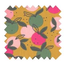 Cotton fabric ex2520 ochre pink round of fruits