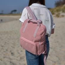 Foldable rucksack Gaby blush pink corduroy