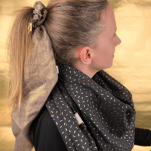 Long tail scrunchie copper linen