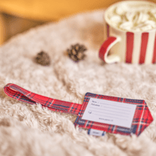 Luggage Tag tartan rouge