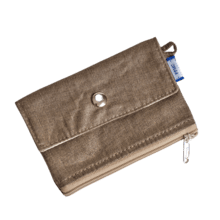 zipper pouch card purse copper linen