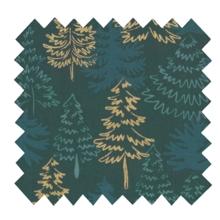 Cotton fabric ex2451 green gold fir forest