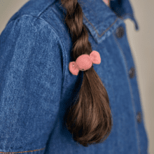 Mini sweet hairslide gaze pois or rose blush