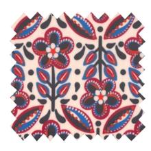 Coated fabric ex2474 blue red folkflower