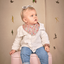 bandana bib porcelaine rosée