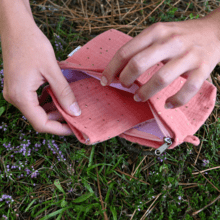 Make-up Remover Glove gaze pois or rose blush