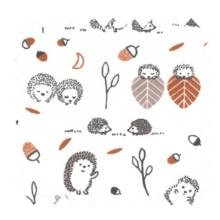 Cotton fabric ex2467 autumn hedgehogs