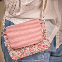 Tiny coton clutch bag blush pink corduroy