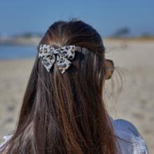 Bow tie hair slide leopard