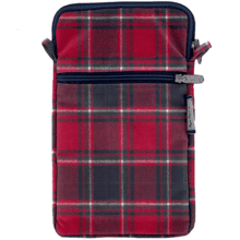 Quilted phone pocket tartan rouge