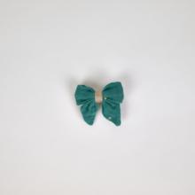 Mini bow tie clip gaze pois or eucalyptus