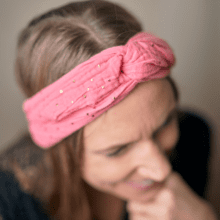 crossed headband gaze pois or rose sorbet