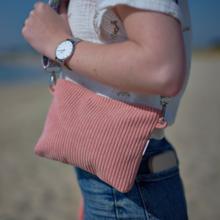 Coton clutch bag blush pink corduroy