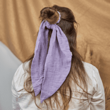 Long tail scrunchie gaze lilas