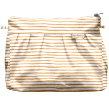 Pleated clutch bag rayé or blanc