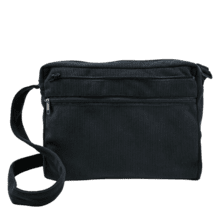 Base of satchel bag black corduroy