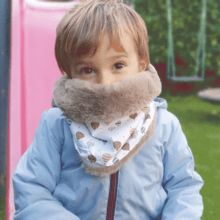 Children fur scarf snood montgolfiere