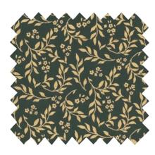 Cotton fabric ex2469 flowering branches gold green