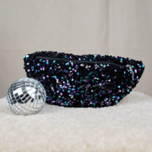 Small banana bag purple black sequin