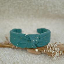 Large Crossed Headband gaze pois or eucalyptus