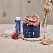 Small vanity blue english embroidery