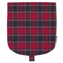 Flap of small shoulder bag tartan rouge