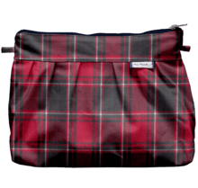 Pleated clutch bag tartan rouge