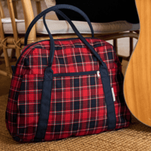 Bowling bag  tartan rouge