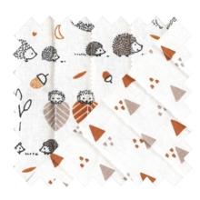 Quilted fabric ex2466 quilted autumn hedgehogs/triangles