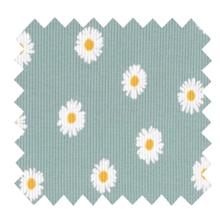 Jersey fabric ribbed mint daisy