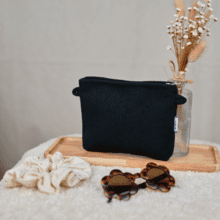 Tiny coton clutch bag black corduroy