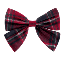 Bow tie hair slide tartan rouge