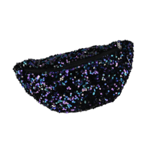 Small banana bag purple black sequin