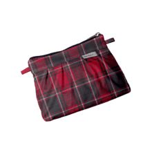 Mini Pleated clutch bag tartan rouge