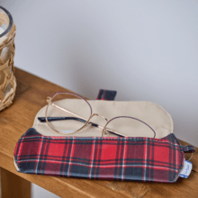 Glasses case tartan rouge