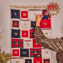 Surprise advent calendar tartan rouge