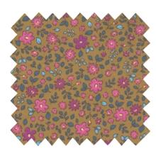 Cotton fabric ex2442 olive pink flower