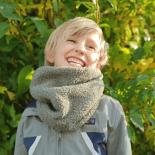 Children fur scarf snood moumoute kaki