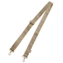 Narrow shoulder strap golden linen