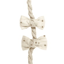 Small bows hair clips gaze pois or écru